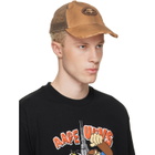 AAPE by A Bathing Ape Tan Moonface Logo Distressed Cap