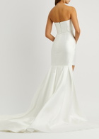 Solace London Neva Strapless Satin Mini Dress Cream