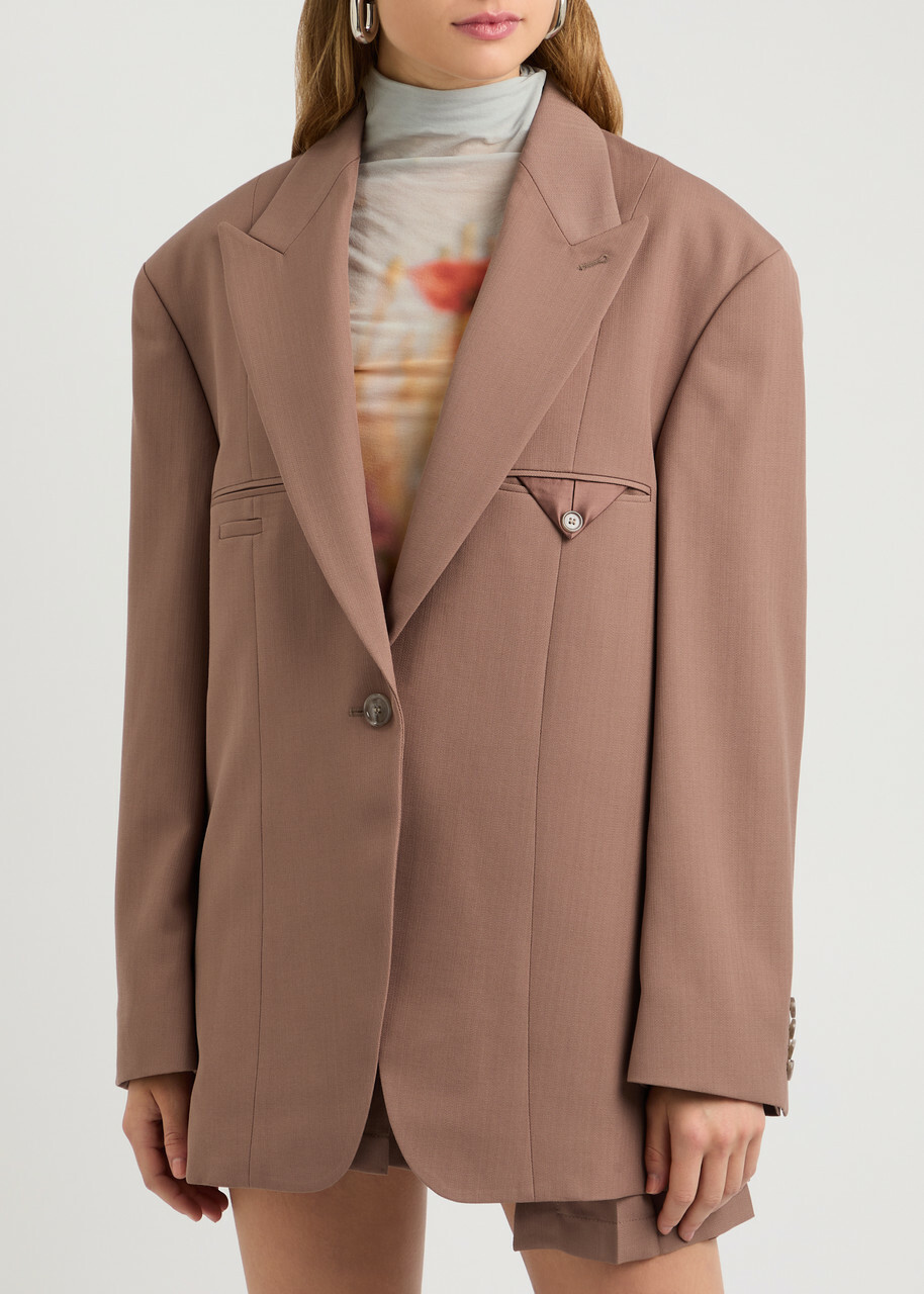 Acne Studios Woven Blazer Brown Acne Studios