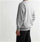 WTAPS - Dawn Logo-Print Mélange Fleece-Back Cotton-Blend Jersey Sweatshirt - Gray