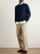 Incotex - Ribbed Wool and Cashmere-Blend Sweater - Blue