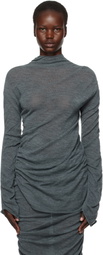 ISSEY MIYAKE Gray Ambiguous Wool Sweater