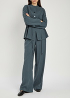 Emporio Armani Striped Loose Straight-leg Trousers Navy