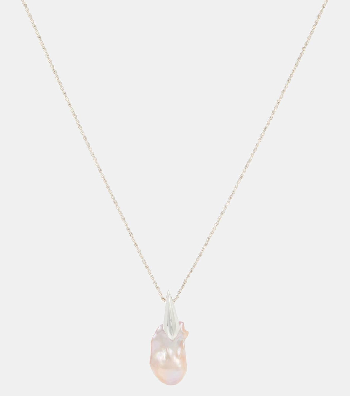 Bottega Veneta Sterling silver necklace with freshwater pearl