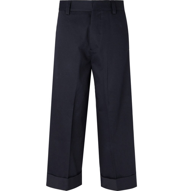 Photo: Alexander McQueen - Navy Wide-Leg Cotton-Gabardine Trousers - Men - Navy