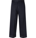 Alexander McQueen - Navy Wide-Leg Cotton-Gabardine Trousers - Men - Navy