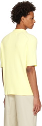 Solid Homme Yellow Ribbed Polo