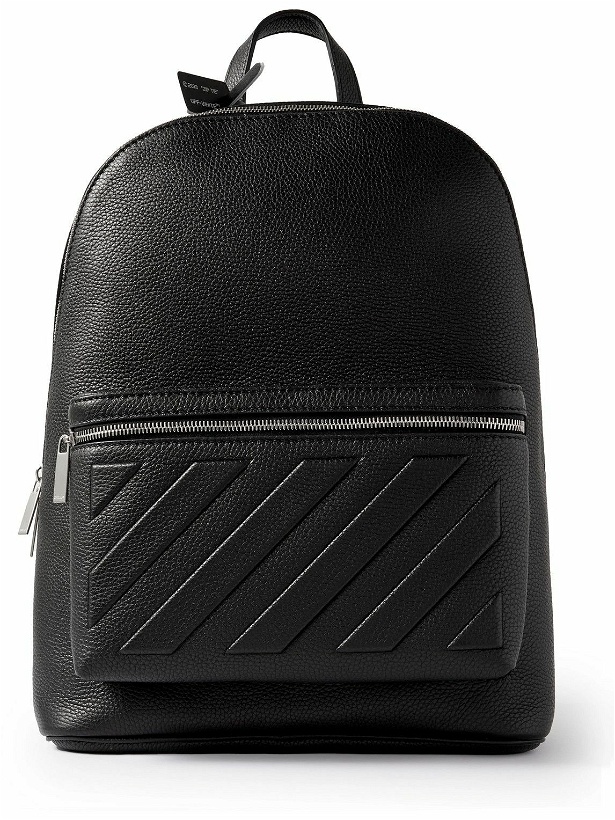 Photo: Off-White - Binder Embossed Full-Grain Leather Backpack