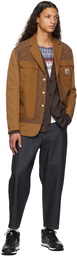 Junya Watanabe Brown Wool Elbow Patch Cardigan