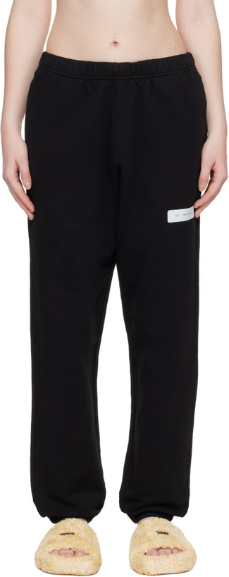 Photo: MM6 Maison Margiela Black Unbrushed Cotton Sweatpants