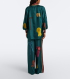 Alémais Rosette printed silk twill palazzo pants
