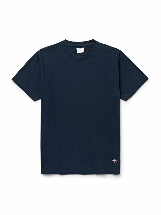 Photo: Noah - Logo-Print Recycled Cotton-Jersey T-Shirt - Blue