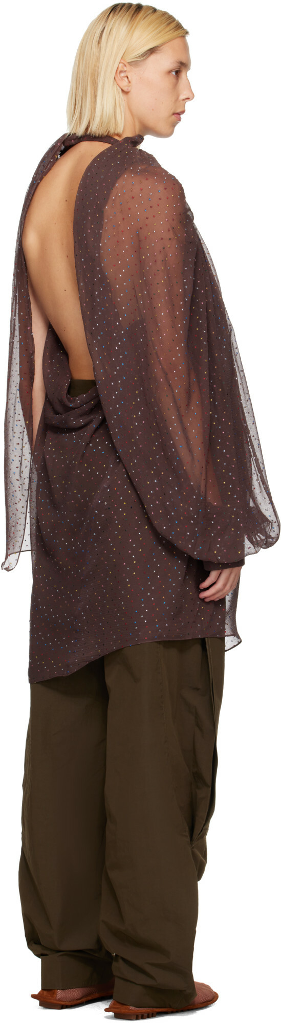 Kiko Kostadinov Brown Caspian Minidress
