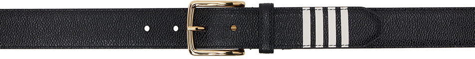 Thom Browne Black 4-Bar Classic Belt