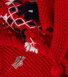 Moncler Embroidered wool scarf