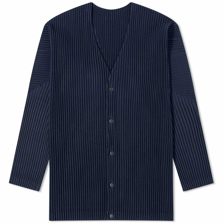 Photo: Homme Plissé Issey Miyake Men's Pleated Cardigan in Navy