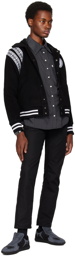 Youths in Balaclava Black Embroidered Bomber Jacket