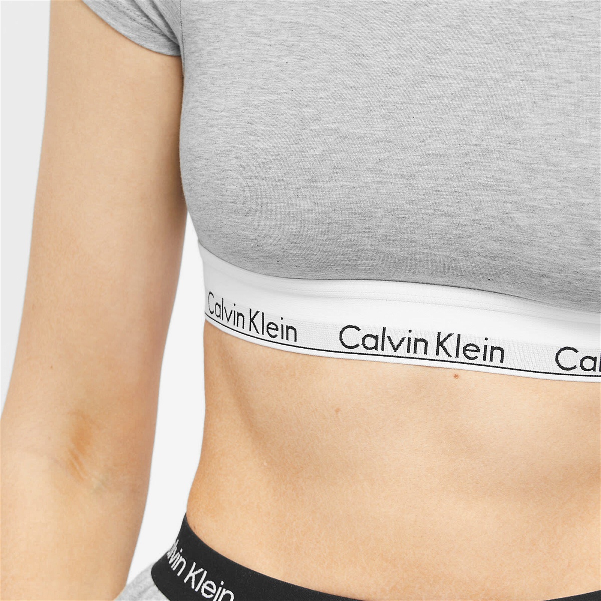 Calvin Klein Women's Bralette T-Shirt in Grey Heather Calvin Klein