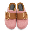 JW Anderson Pink Felt Buckle Loafers