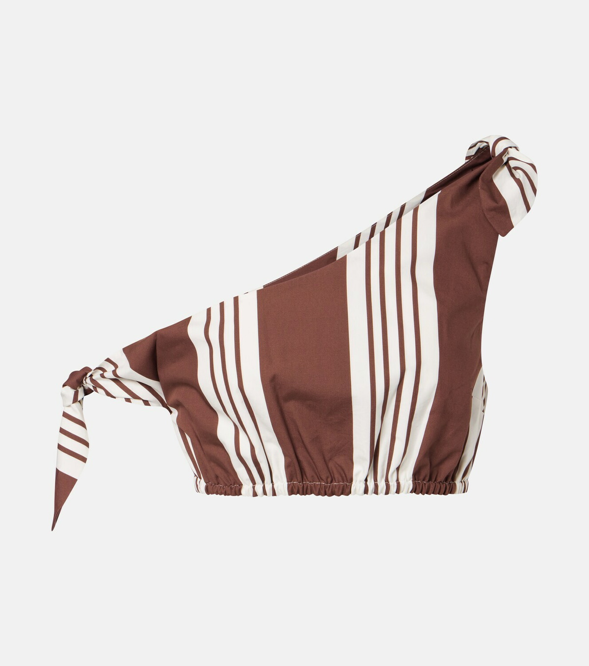 Posse Rosie asymmetric striped cotton crop top