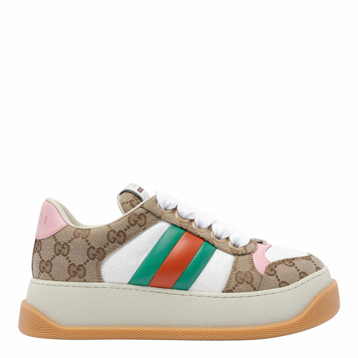 Gucci Ivory Fabric And Suede Sneakers Gucci