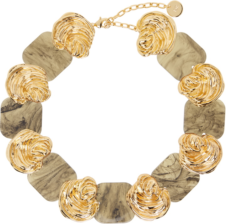 Photo: RECTO Gold & Brown Ibiza Formica Bold Necklace