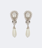 Alessandra Rich Crystal-embellished faux pearl clip-on earrings