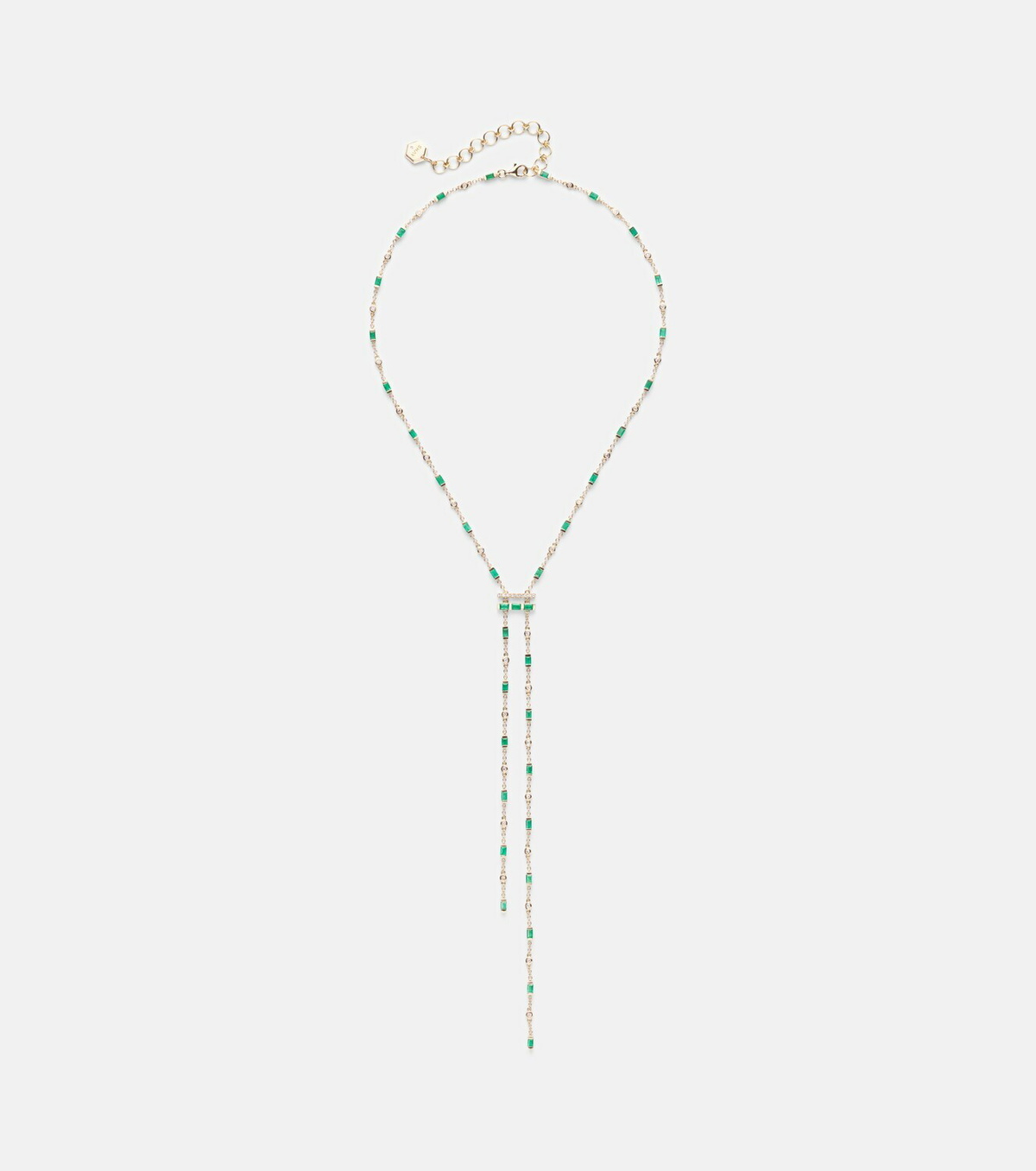 Shay Jewelry 18kt gold necklace with emeralds and diamonds