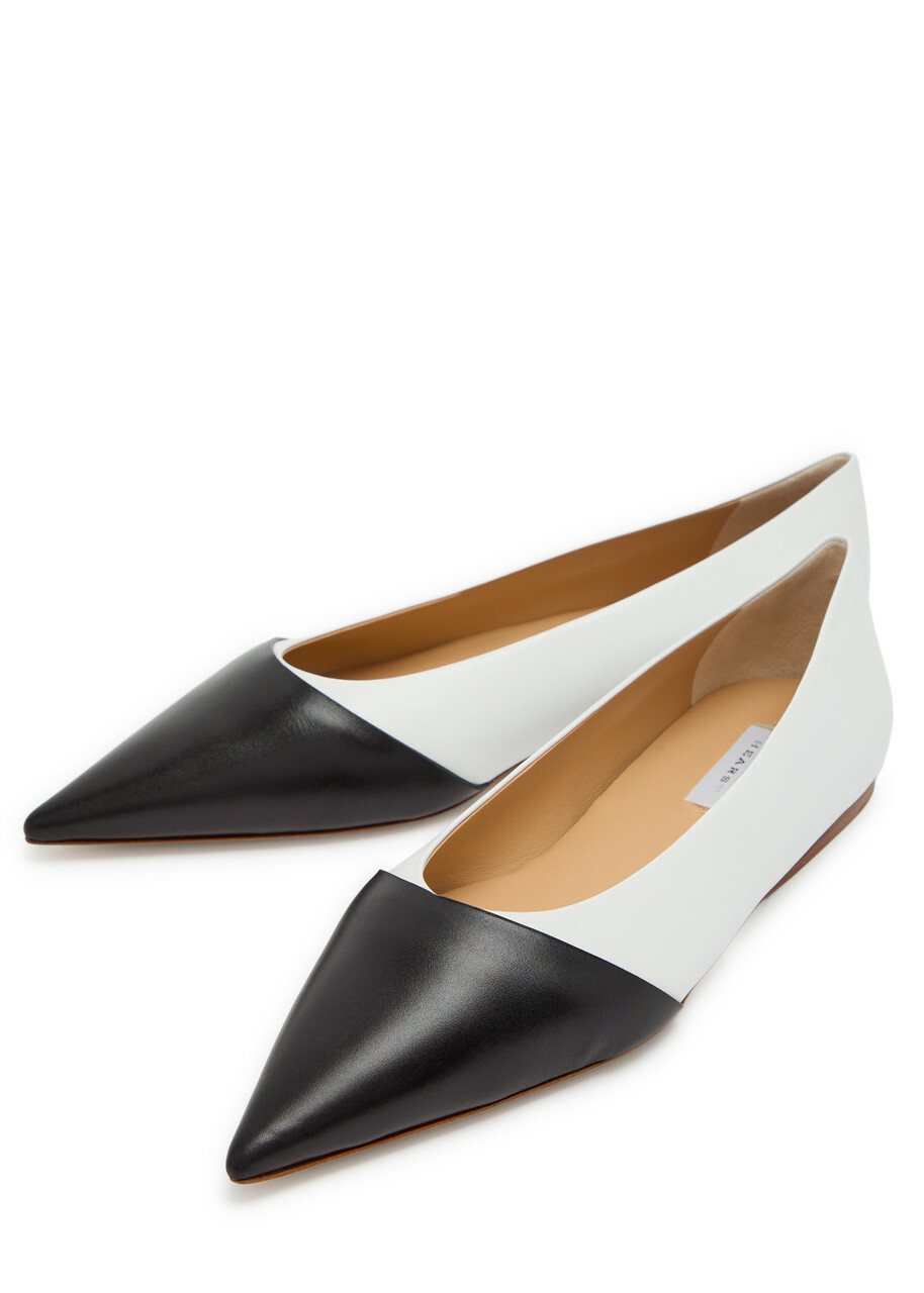 Gabriela Hearst Empress Colour-blocked Leather Ballet Flats White