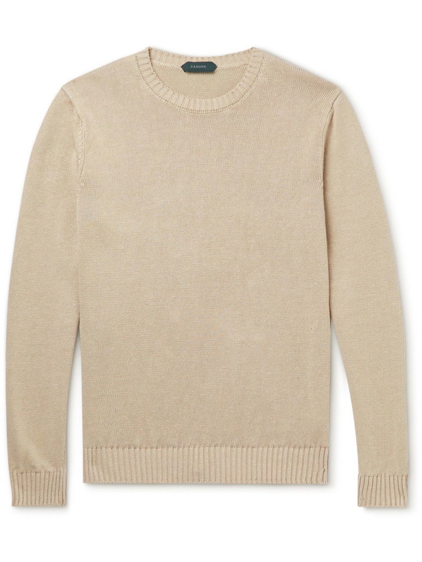 Photo: Incotex - Linen and Cotton-Blend Sweater - Neutrals