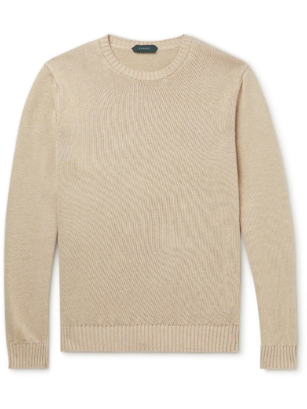 Photo: Incotex - Linen and Cotton-Blend Sweater - Neutrals