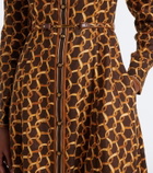 Zimmermann Belted printed linen shirt dress