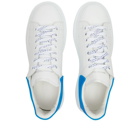 Alexander McQueen Men's Heel Tab Wedge Sole Sneakers in White/Blue