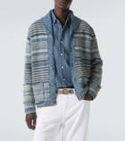 RRL Striped cotton and linen cardigan