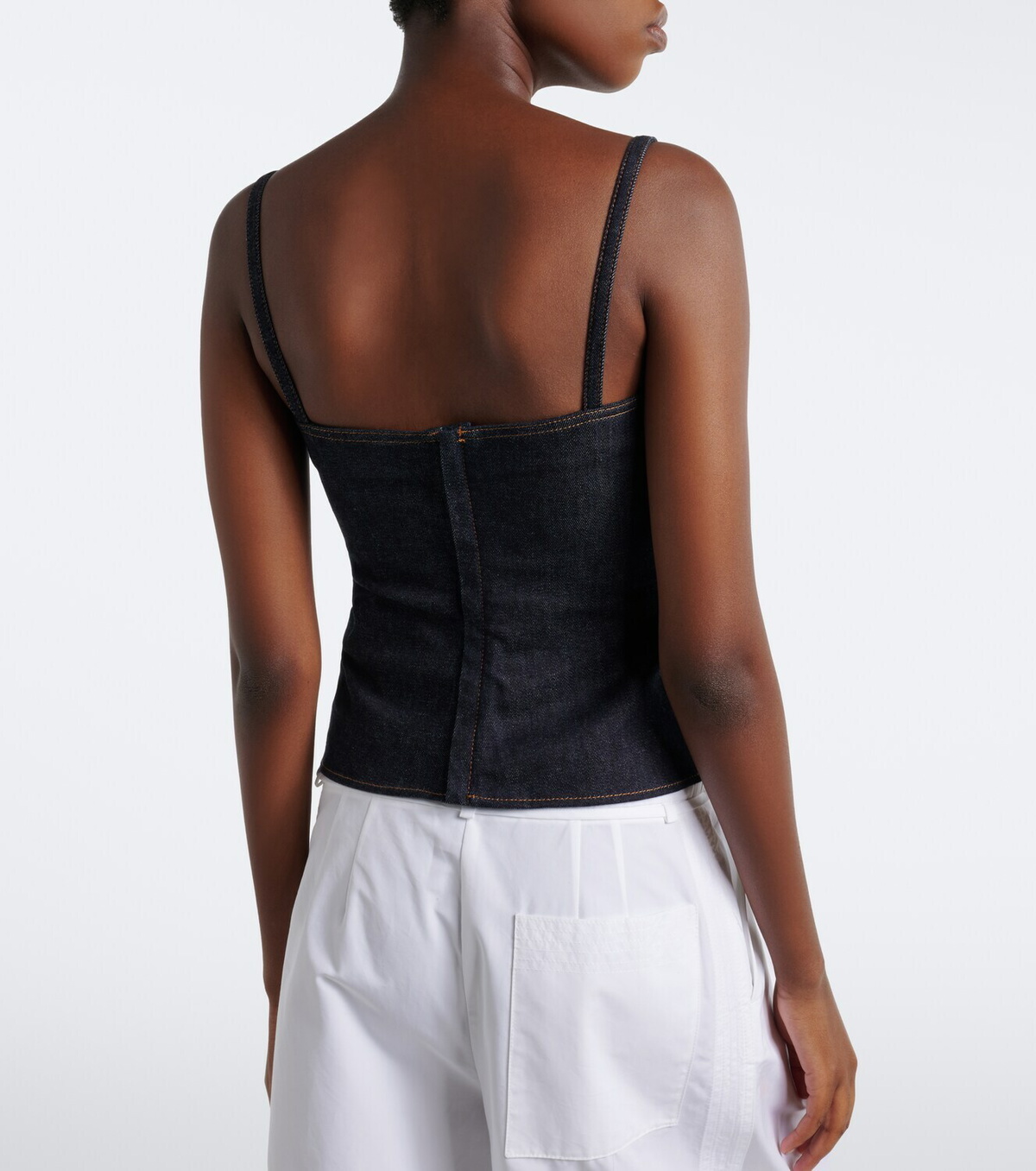 Jacquemus Pina de-Nîmes gathered denim top