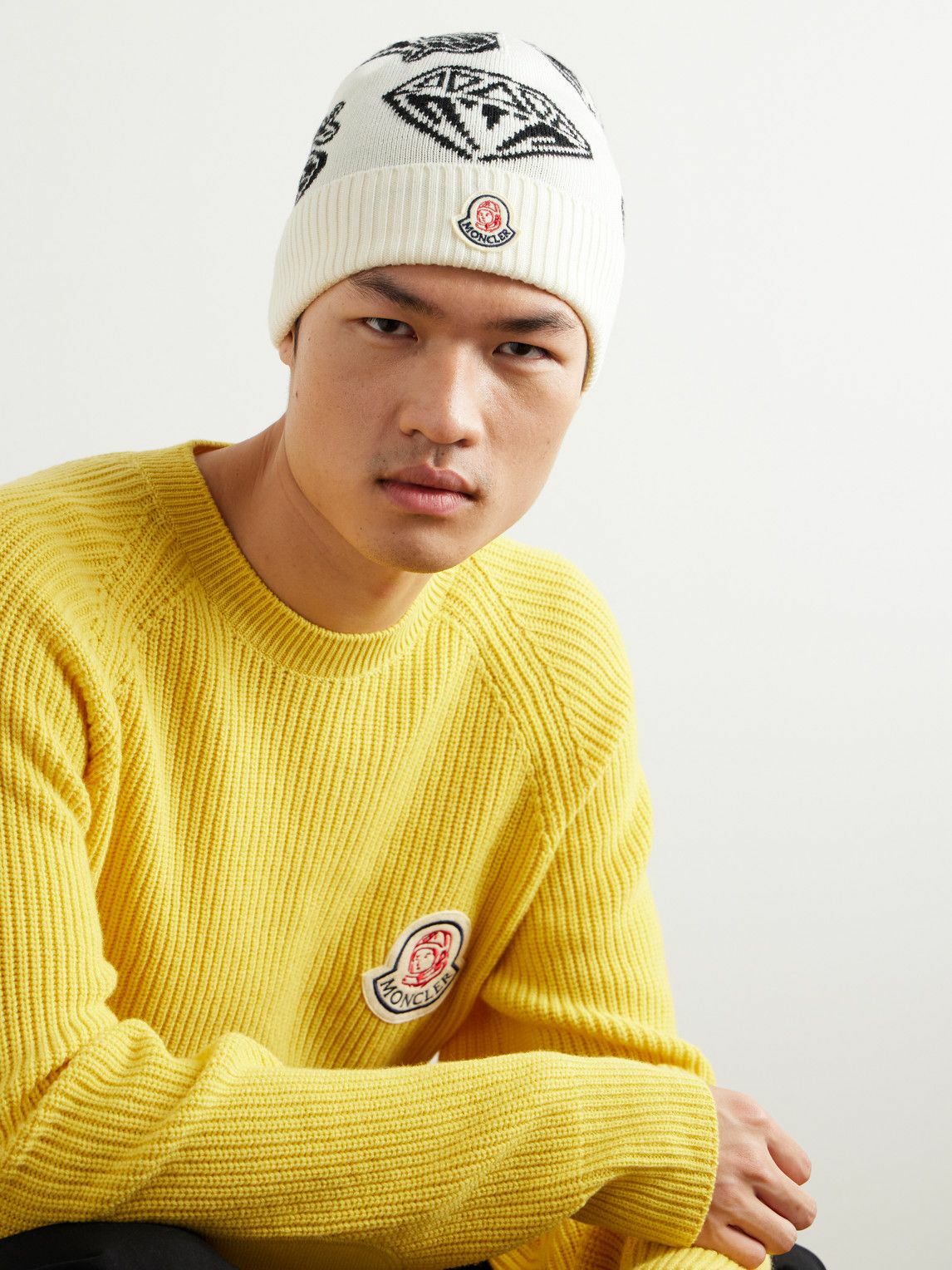 MONCLER イエロービーニー BERRETTO TRICOT Moncler beanie 
