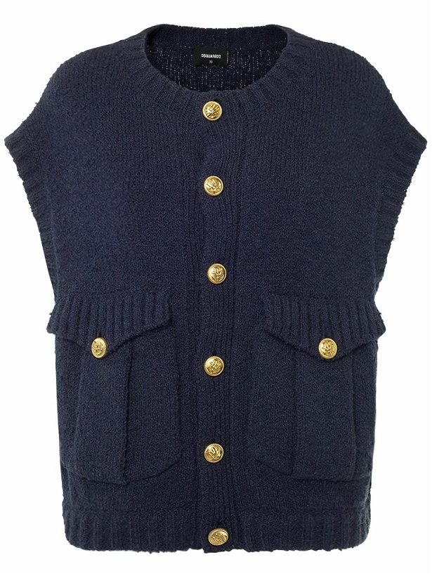 Photo: DSQUARED2 - Buttoned Wool Knit Cardigan Vest
