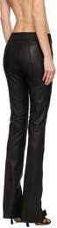 Blumarine Black Paneled Leather Pants