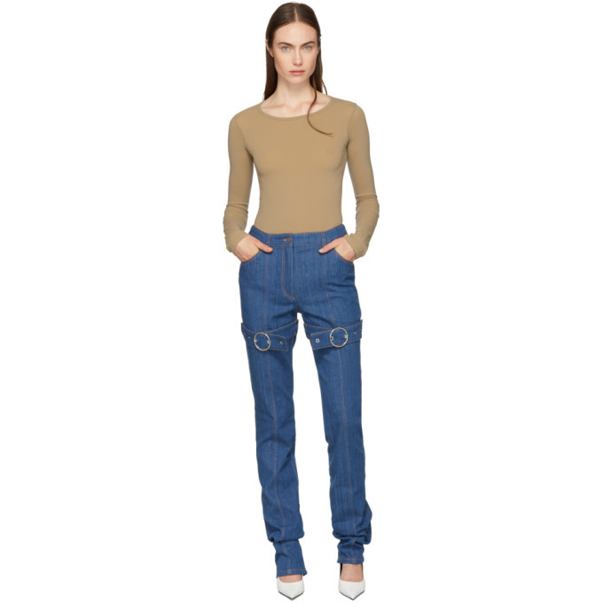Photo: Kreist Blue High-Rise Buckled Jeans