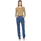 Kreist Blue High-Rise Buckled Jeans