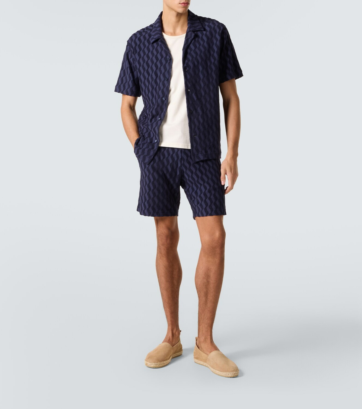 Frescobol Carioca Roberto cotton-blend terry cuban shirt
