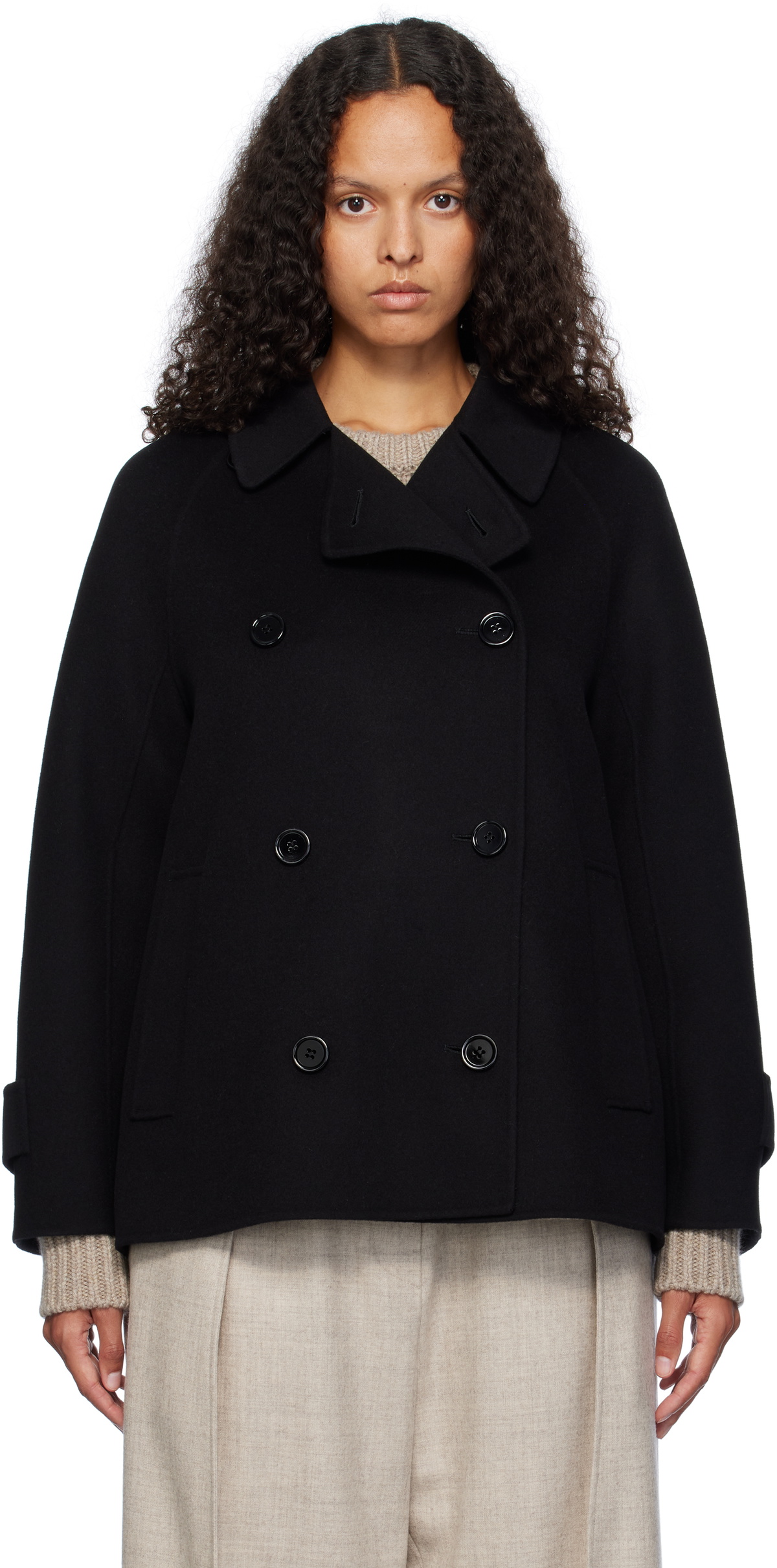 Max Mara Black Louis Short Coat Max Mara
