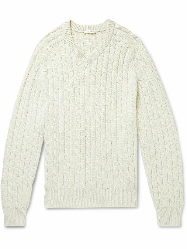 Photo: The Row - Domas Cable-Knit Cashmere Sweater - Neutrals