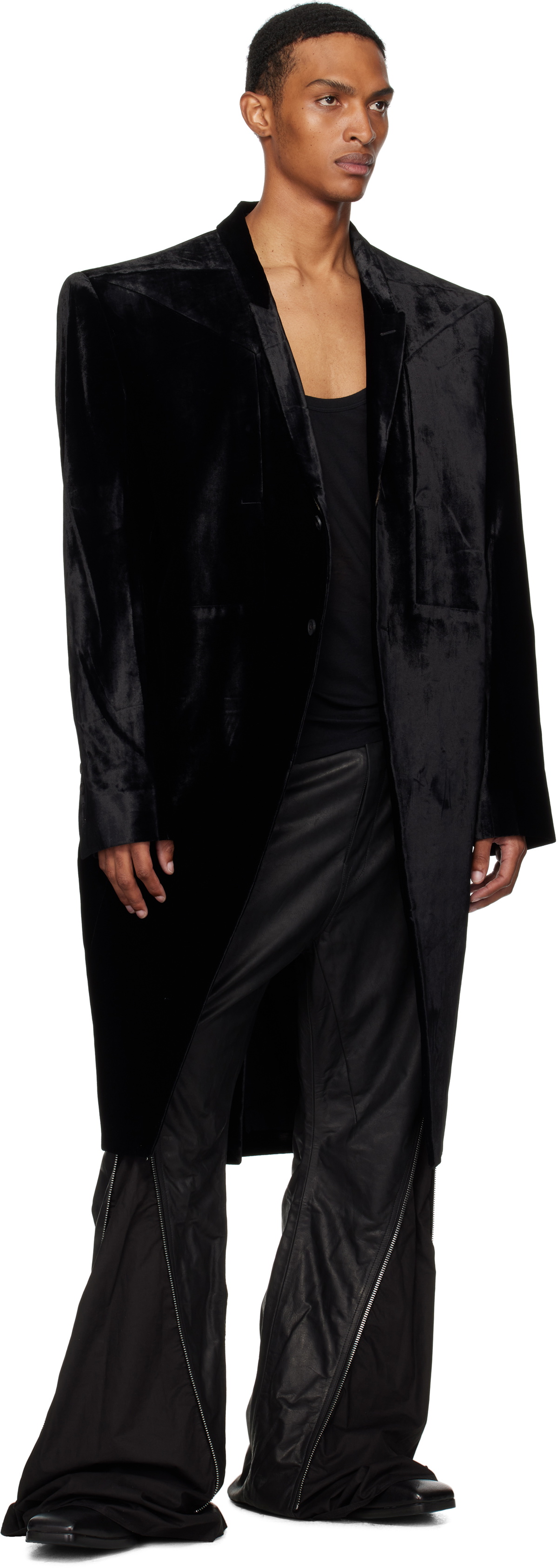 Rick Owens Black Concordians Bolan Banana Leather Pants Rick Owens