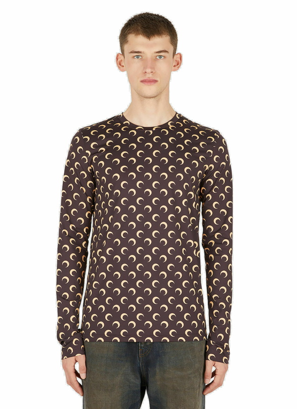 Photo: Moon Motif Long Sleeve Top in Brown