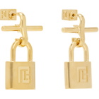 BALMAIN Brass Pulse Padlock Earrings