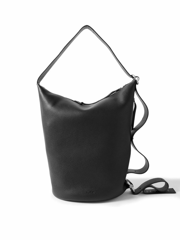Photo: LOEWE - Loop Medium Logo-Debossed Leather Bucket Bag