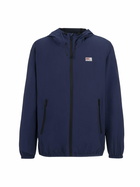 MC2 Saint Barth Man Hooded Lightweight Navy Blue Fabric Windbreaker Sloop