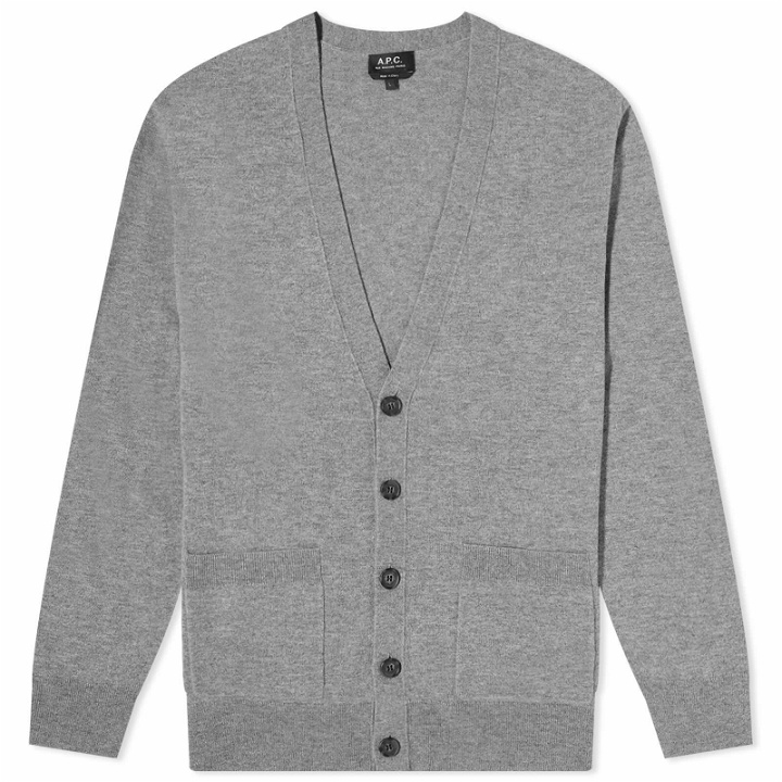 Photo: A.P.C. Men's Theo Cardigan in Heathered Grey