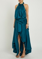 Zimmermann Alchemy Halterneck Satin Maxi Dress Blue
